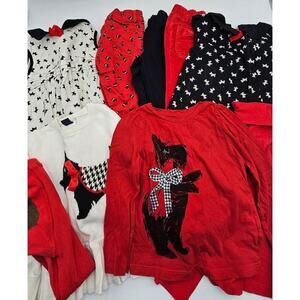 9 Piece Gap Girl's 4/5 Red/White/Black Scottie Dog Dress, Pants, & Tops Lot